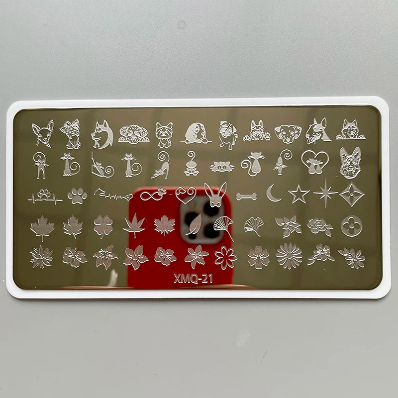 XMQ Steel Nail Art Stamping Plates Template Image Plate Graffiti Nais Printing Tools 6*12cm
