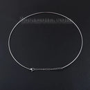 304 Stainless Steel Collar Neck Ring Necklace Silver Color Round , 1 Piece