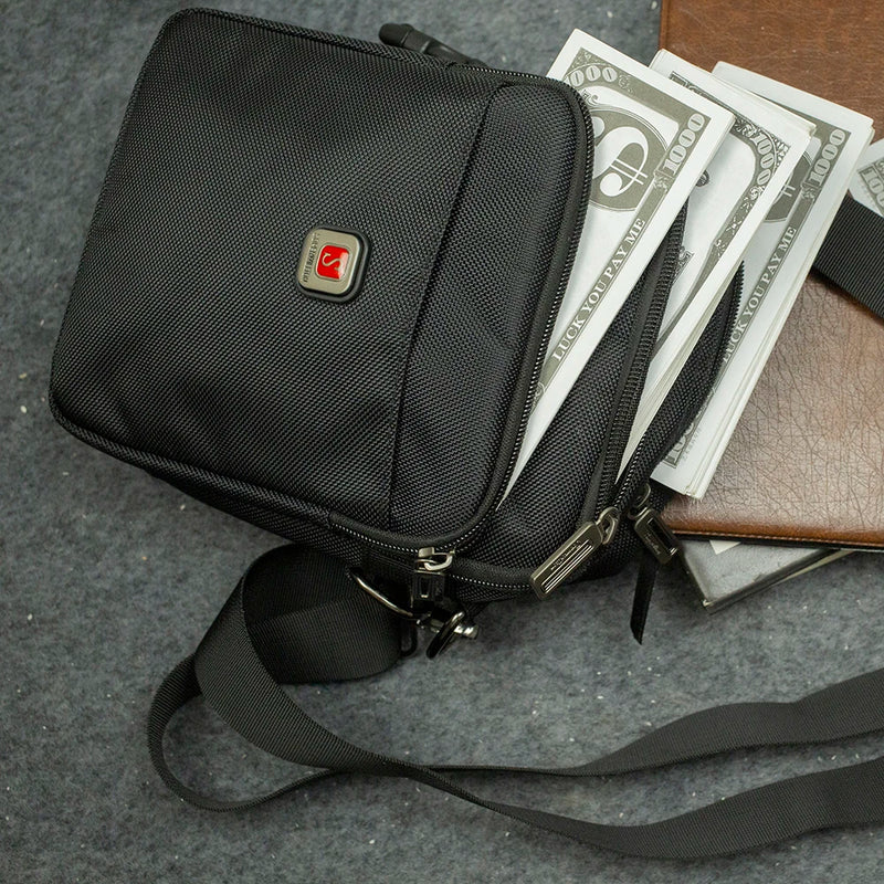 New upgrade Men Shoulder Bag Brand Casual Messenger Bags Waterproof Man Purse Oxford Zipper Crossbody Can Be Equipped With Belt