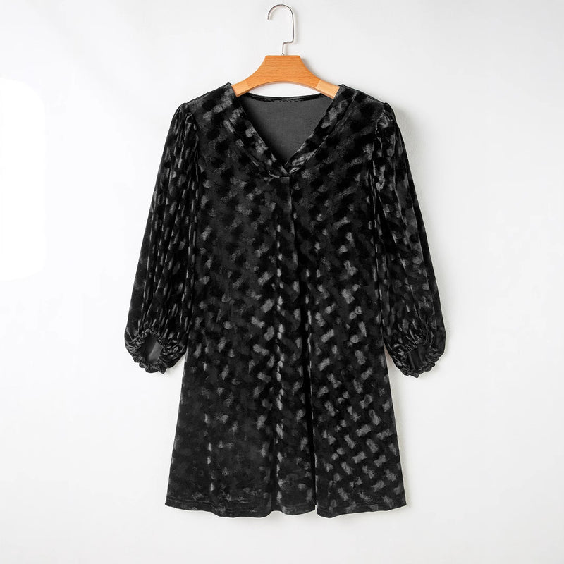 Autumn High Sense Velvet V-neck Dress