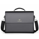 Men's Horizontal Leather Portable Briefcase
