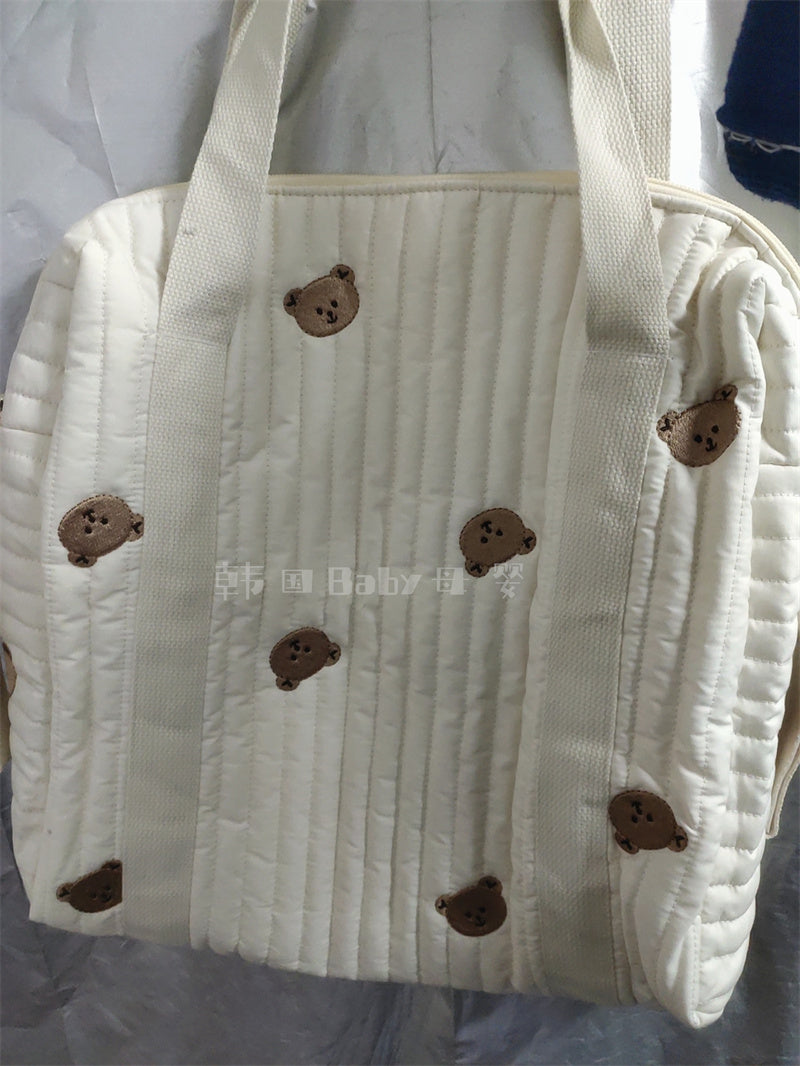 South Korea Ins Mummy Bag New New Arrival Satchel Large Capacity Baby Bag Shoulder Crossbody Fashion Embroider Mother Bag