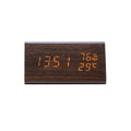 Electronic Alarm Clock Multifunctional Digital Display Temperature And Humidity Time Wood