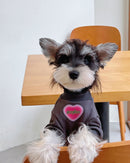 Gray round-Collar Heart Fleece-lined Pure Cotton Sweatshirt Cat