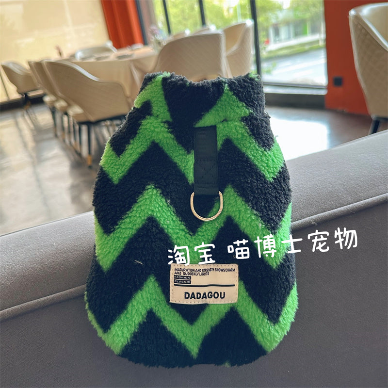 Cool Dog Clothes Winter Fleece-lined Cotton-Padded Jacket Teddy Bichon Small Size Dogs Pet Winter Clothing Thickened Cat Vest