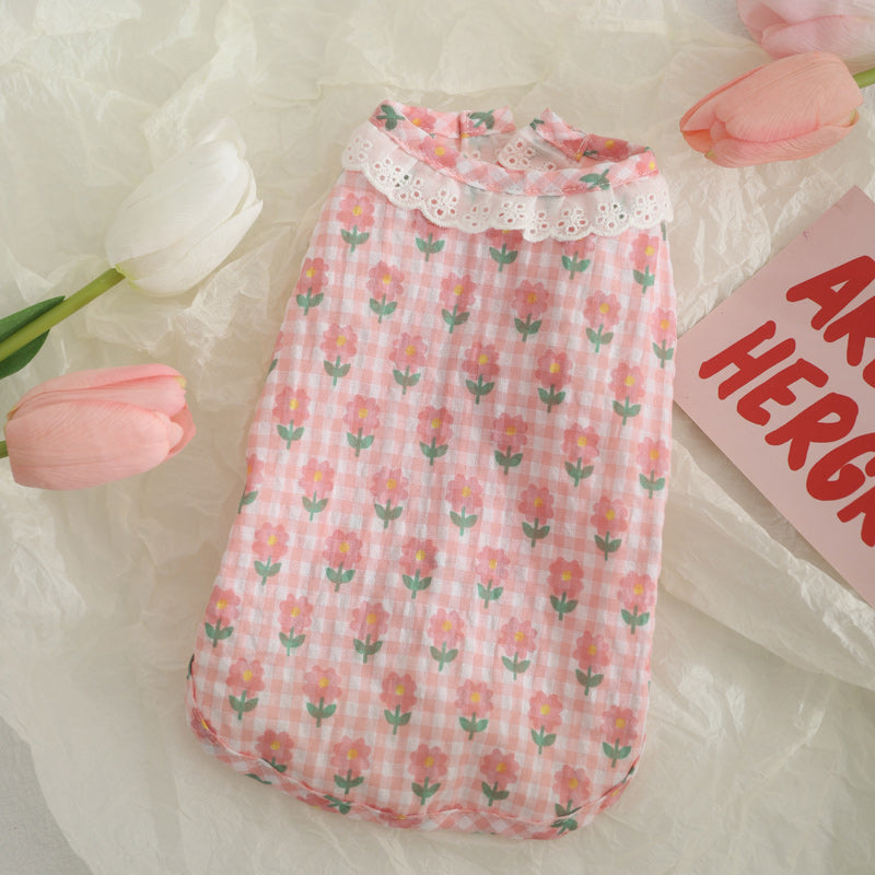 Cat Clothes Summer Pet Kitten Silver Gradual Layer Cat Thin British Shorthair Blue Cat Summer Sleeveless Cute Kittens Vest