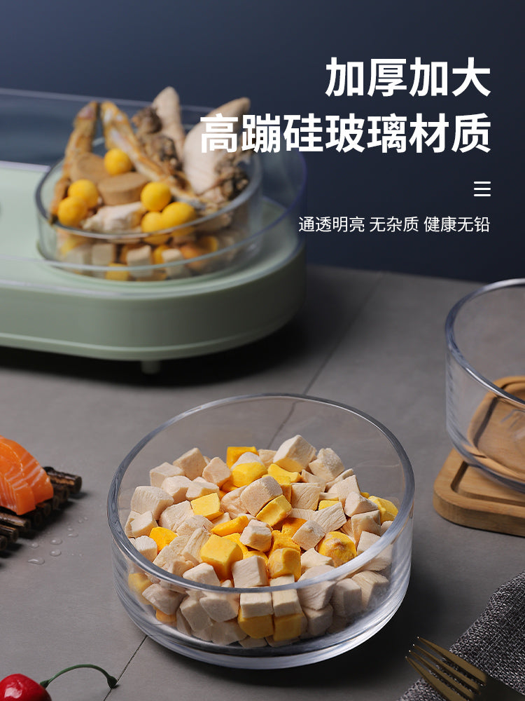 Cat Bowl Glass Cat Food Holder Double Bowl Dog Bowl Pet Bowl Cat Food Bowl Water Bowl Cat Supplies Protection Cervical Spine Anti-Tumble