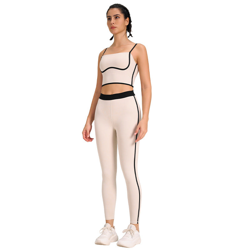 Sports Yoga Suit Two-piece Set Nude Feel Double-sided Sanding Outdoor