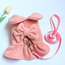 Pet Cat Dog Clothes Princess with Traction Rope Bichon Pomeranian Teddy Skirt Spring, Autumn and Winter Small Size Dogs