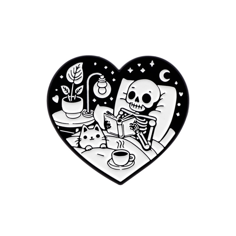 Ornament Accessories Alloy Skull Cat Witch Brooch