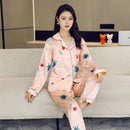Ice Silk Pajamas Women's Summer Women's suit Long-sleeved Trousers Silk-like Pajamas Casual Light Luxury plus size Home Clothes