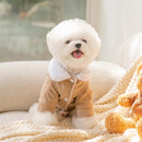 Traction Dog Clothes Autumn and Winter Clothing Small Size Dogs Teddy Bichon Pomeranian Puppy Winter Heattech Berber Fleece Cotton Coat