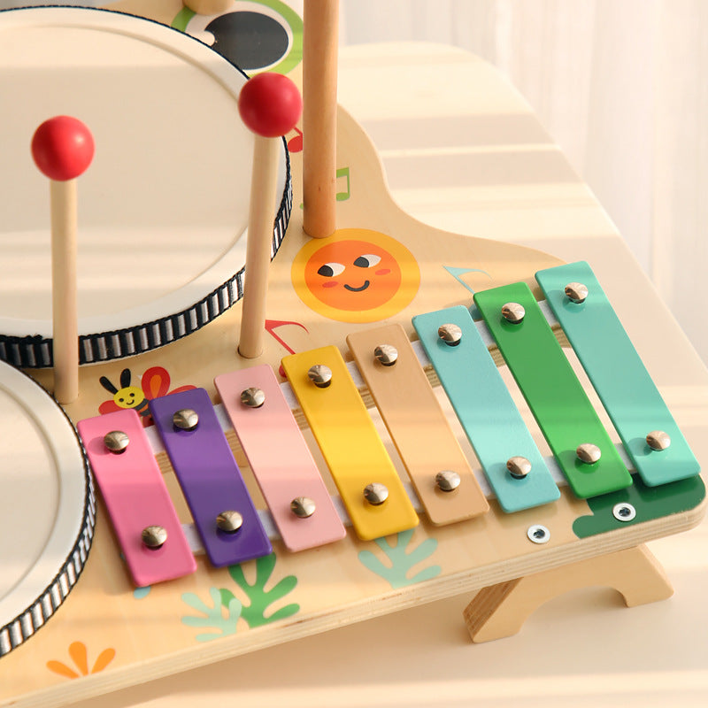Early Educational Frog Multi-functional Drum Kit Children's Toys Improve Hands-on Ability Suitable For 3-6 Years Old Baby