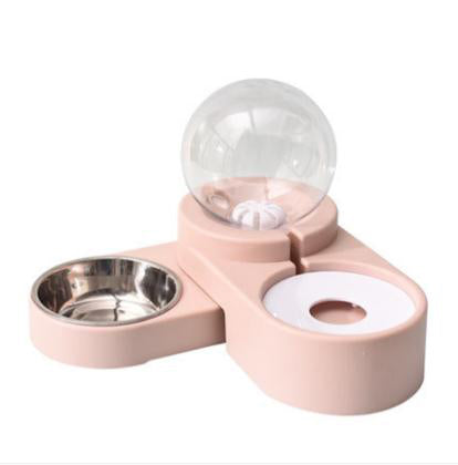 Dog/Cat Bowl Pet Double Bowl Dog Food Bowl Mouth Wet-Proof Drinking Bowl Bubble Drink Fountain Drinking Machine