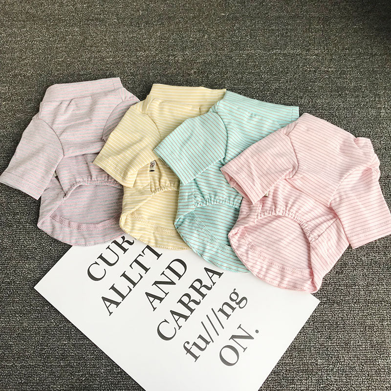Teddy Cotton Striped Pocket Base Shirt Bichon Pet