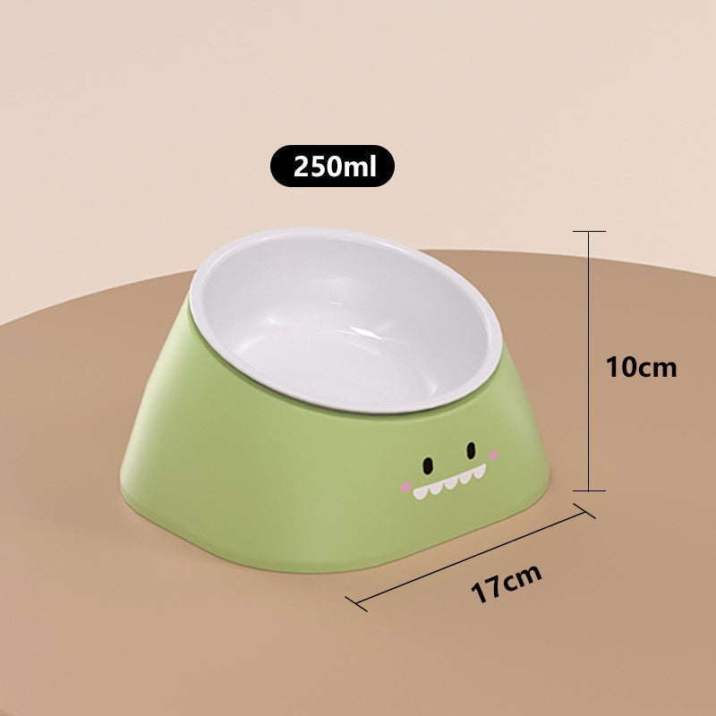 Drinking Water Integrated Oblique Mouth Neck Protection Automatic Anti-Tumble Cat Bowl