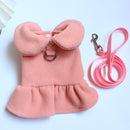 Pet Cat Dog Clothes Princess with Traction Rope Bichon Pomeranian Teddy Skirt Spring, Autumn and Winter Small Size Dogs