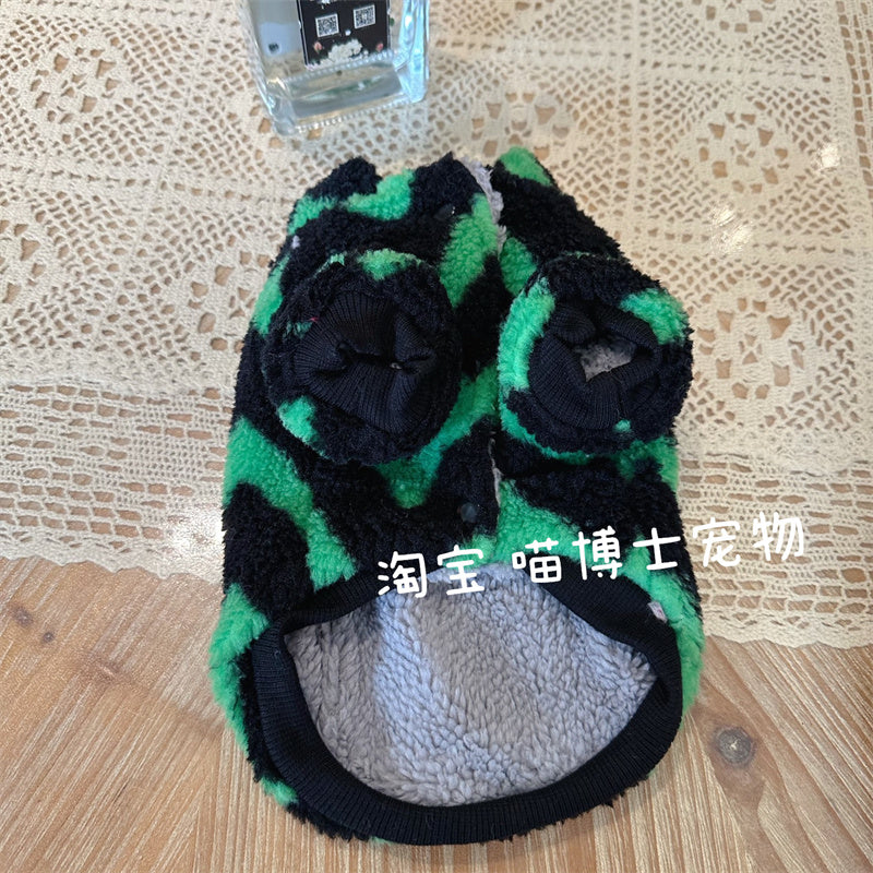 Cool Dog Clothes Winter Fleece-lined Cotton-Padded Jacket Teddy Bichon Small Size Dogs Pet Winter Clothing Thickened Cat Vest