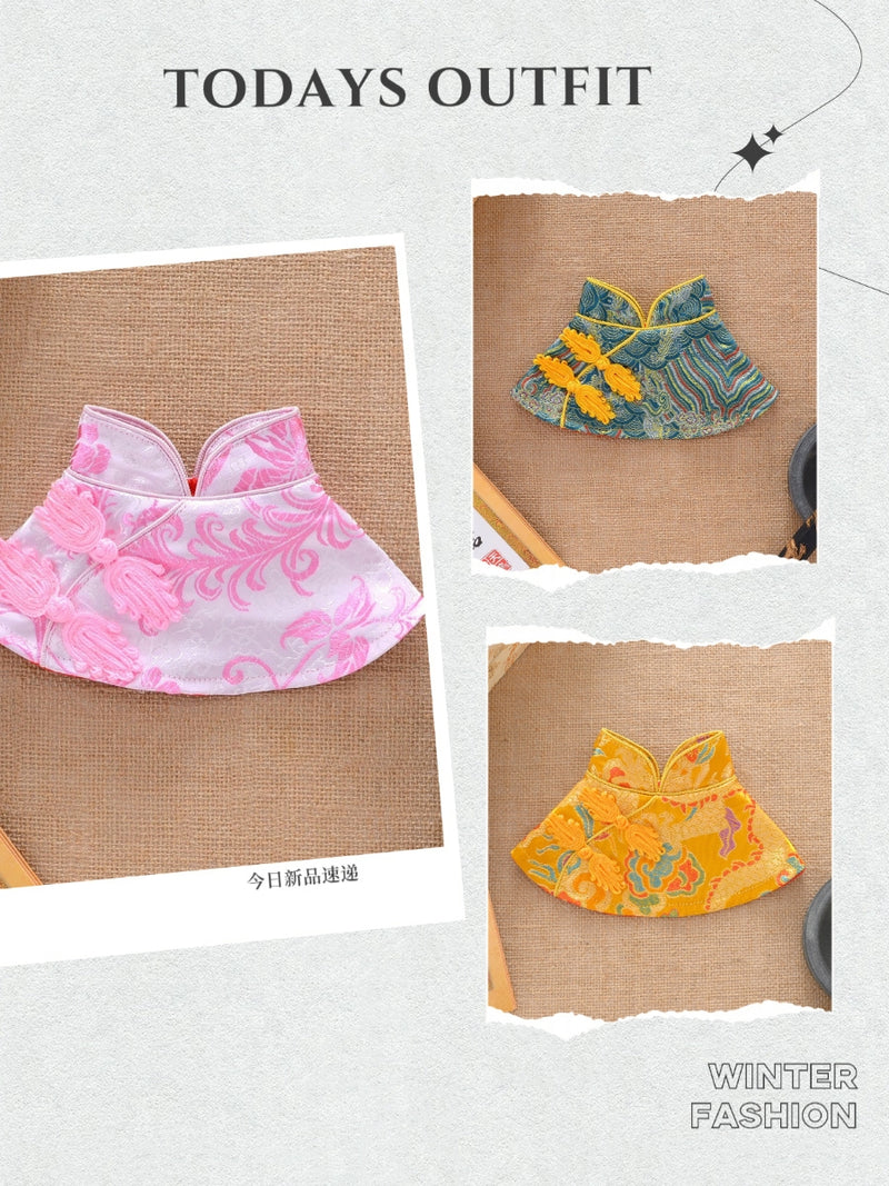 Dog Clothes Pet Cat Tang Suit Cloak Teddy Wedding Clothes Pomeranian New Year Shawl Small Size Dogs Chinese Style Han Chinese Clothing