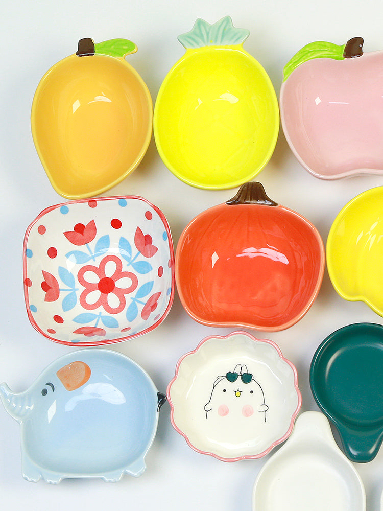 Little Hamster Food Basin Ceramic Rice Bowl Flower and Mouse Djungarian Hamster Special Daily Necessities Cage Toy Set Food Bowl