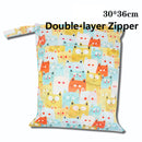 Baby Diaper Bag Cartoon Print Waterproof Wet Dry Nappy Zippe