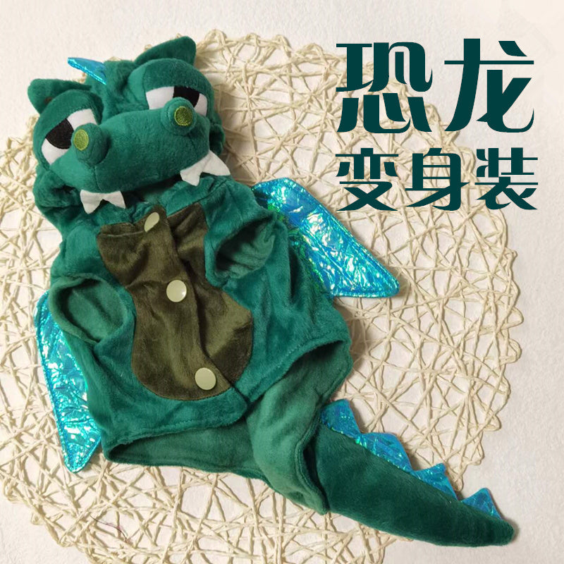 Pet Dog Dinosaur Pet Costume Internet Celebrity Funny Teddy Bichon Schnauzer Small Size Dogs Clothes Autumn and Winter Clothes