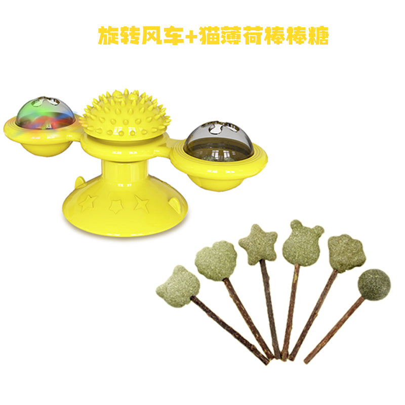 Cat Toy Self-Hi Relieving Stuffy Pet Turntable Cat Teaser Tumbler Windmill Supplies Kitty Toy Cat Toy