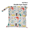 Baby Diaper Bag Cartoon Print Waterproof Wet Dry Nappy Zippe
