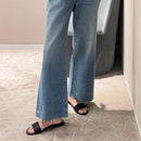 Simple High-grade Satin Flat Slippers For Outer Wear