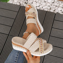 Thick Bottom Ladies Hemp Rope Woven Casual Slippers
