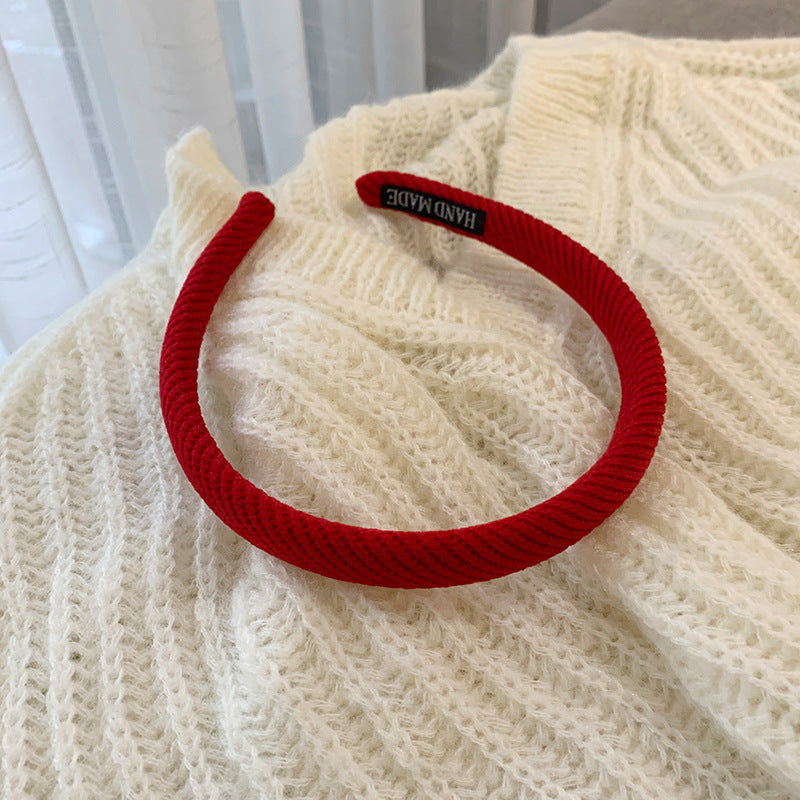 New Red Plaid Go Out In Autumn And Winter Versatile Face Wash Hair Bands