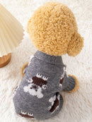Dog Clothes Trendy Knitting Cardigan Autumn and Winter Teddy Bichon Pomeranian Schnauzer Cat Heattech Pet Sweater