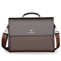 Men's Horizontal Leather Portable Briefcase
