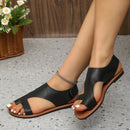 Women's Velcro Toe Covering Flat Sandals