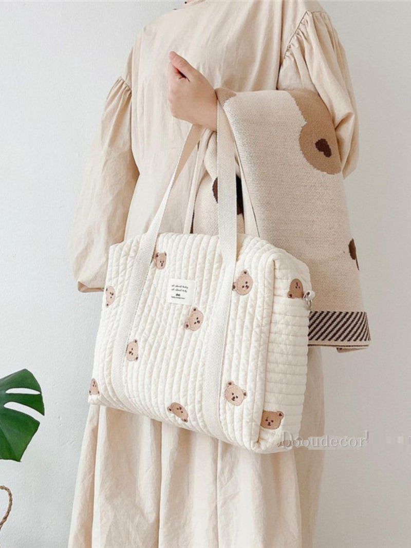 South Korea Ins Mummy Bag New New Arrival Satchel Large Capacity Baby Bag Shoulder Crossbody Fashion Embroider Mother Bag