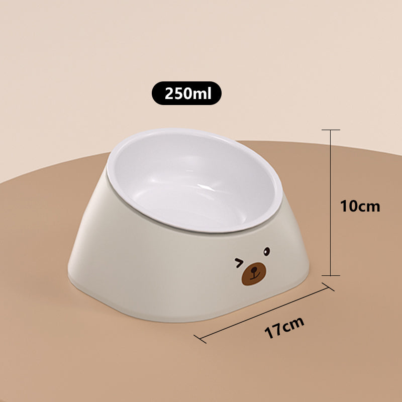 Drinking Water Integrated Oblique Mouth Neck Protection Automatic Anti-Tumble Cat Bowl