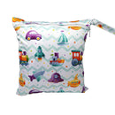 Baby Diaper Bag Cartoon Print Waterproof Wet Dry Nappy Zippe