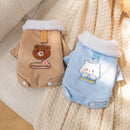 Traction Dog Clothes Autumn and Winter Clothing Small Size Dogs Teddy Bichon Pomeranian Puppy Winter Heattech Berber Fleece Cotton Coat