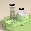 Drinking Water Integrated Oblique Mouth Neck Protection Automatic Anti-Tumble Cat Bowl