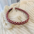 New Red Plaid Go Out In Autumn And Winter Versatile Face Wash Hair Bands