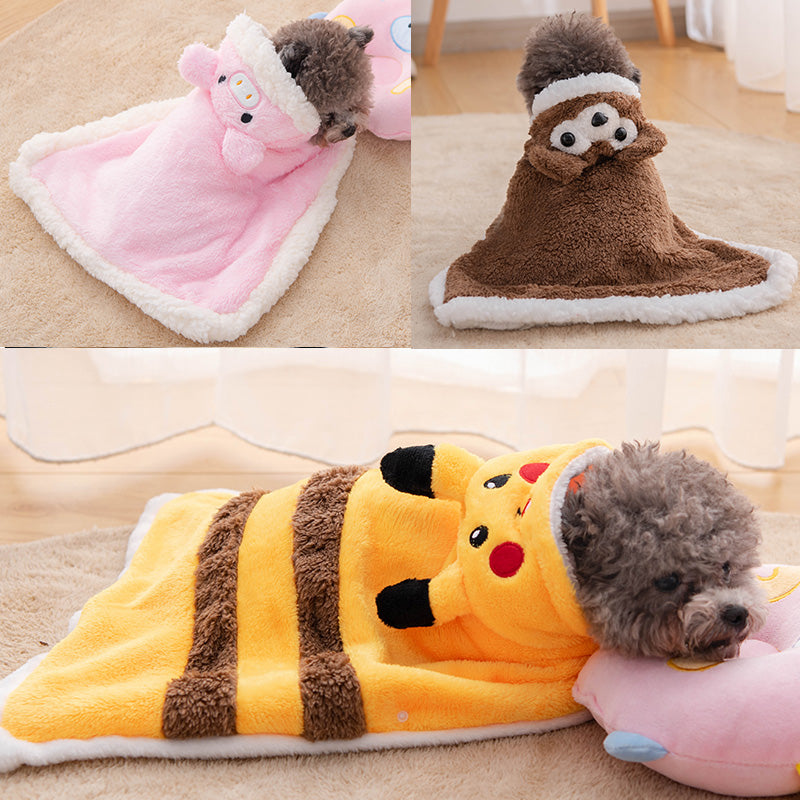 Dog Cloak Fall and Winter Heattech Small and Medium-Sized Dogs Teddy/Pomeranian Pet Thick Night-Robe Cat Cloak Blanket Mattress