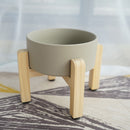 Raised Wooden Frame Ceramic Protection Cervical Spine Cat Bowl