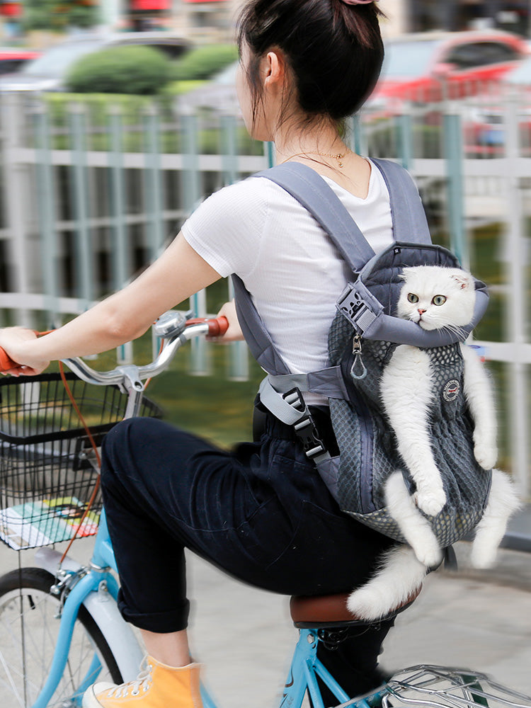 Doglemi Pet Motorcycle Cycling Bag Dog Mesh Portable Breathable Backpack Chest Bag Backpack Cat Bag