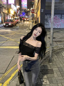 Off-the-Shoulder Hot Summer Silm Beautiful Tops T-shirt