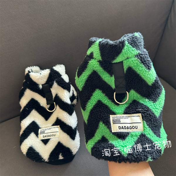 Cool Dog Clothes Winter Fleece-lined Cotton-Padded Jacket Teddy Bichon Small Size Dogs Pet Winter Clothing Thickened Cat Vest