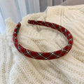 New Red Plaid Go Out In Autumn And Winter Versatile Face Wash Hair Bands