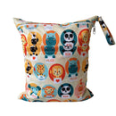 Baby Diaper Bag Cartoon Print Waterproof Wet Dry Nappy Zippe