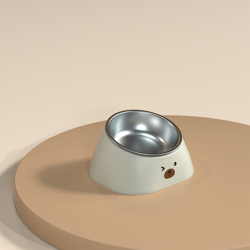 Drinking Water Integrated Oblique Mouth Neck Protection Automatic Anti-Tumble Cat Bowl