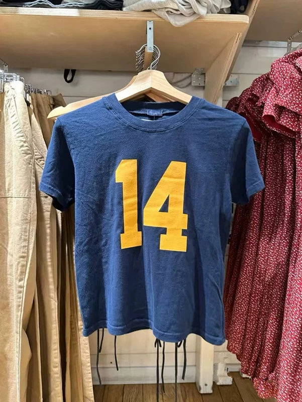 BM Print Loose Short Sleeve Summer Retro Brandy