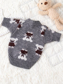 Dog Clothes Trendy Knitting Cardigan Autumn and Winter Teddy Bichon Pomeranian Schnauzer Cat Heattech Pet Sweater